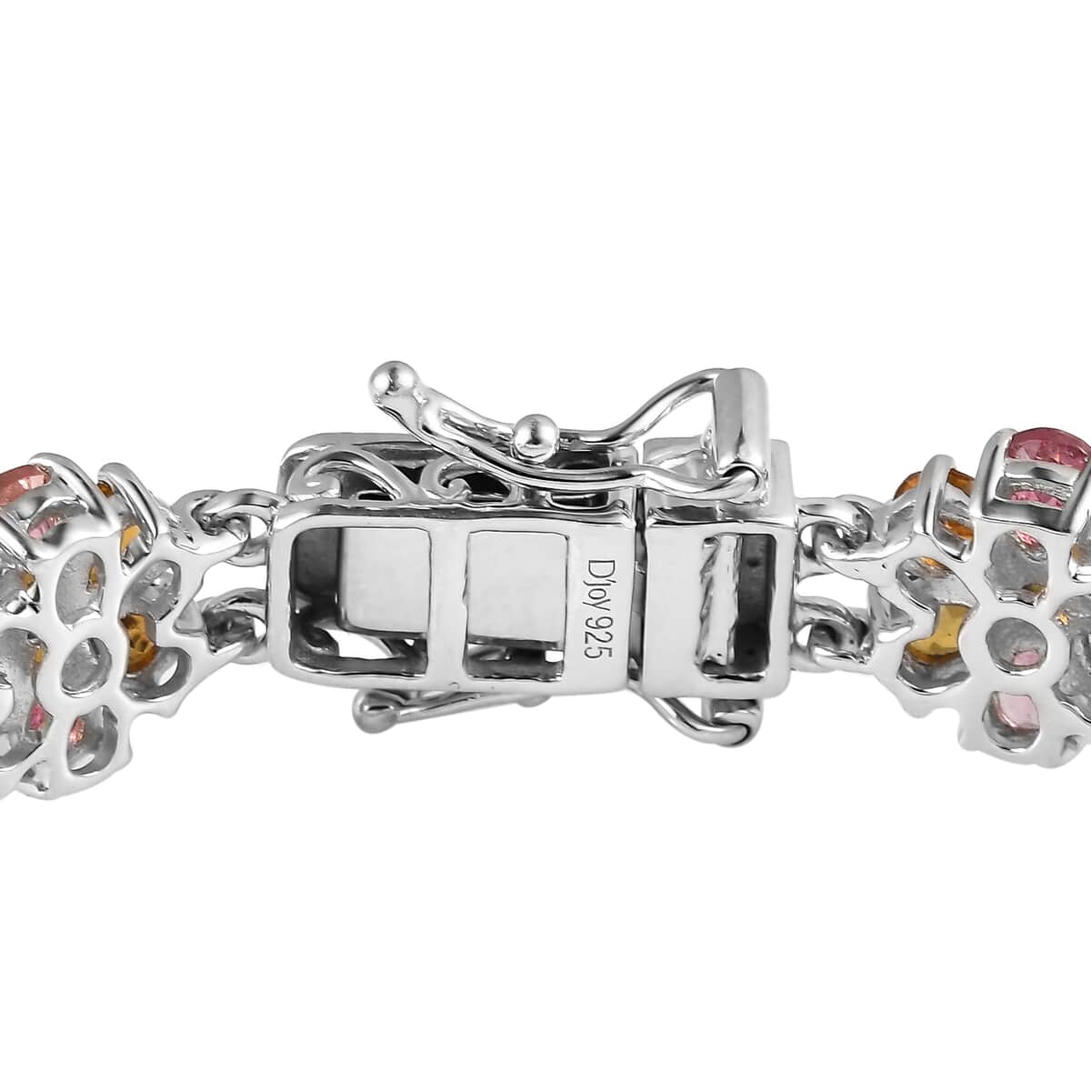 Multi-Tourmaline Floral Bracelet in Platinum Over Sterling Silver (7.25 In) 16 Grams 19.35 ctw image number 3