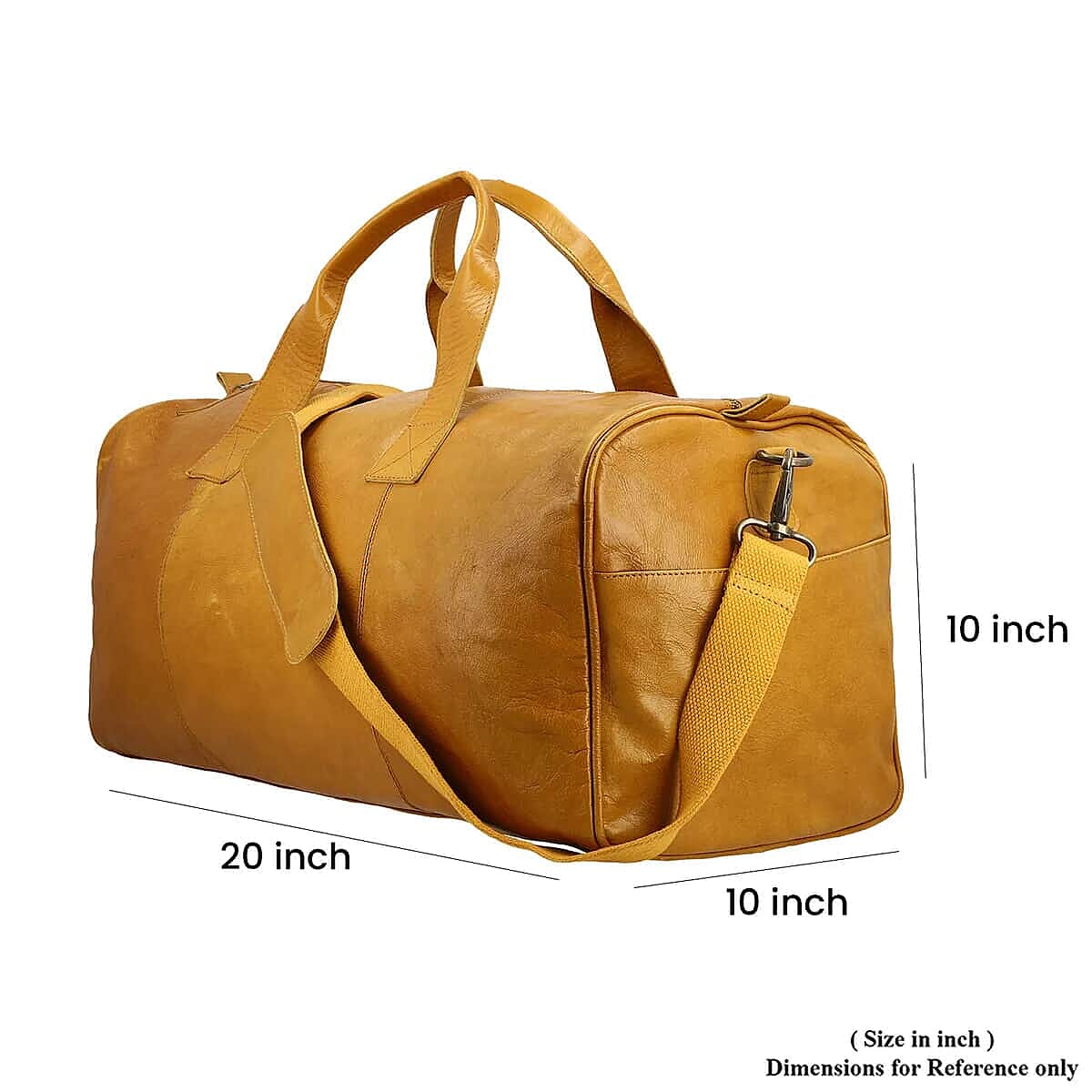 Genuine Leather Duffle Bag, Tan Duffle Bag, Travel Leather Bag with Handle Drop, Luggage Duffle Bag, Duffle Bag For Gym with Detachable and Adjustable Shoulder Strap image number 3