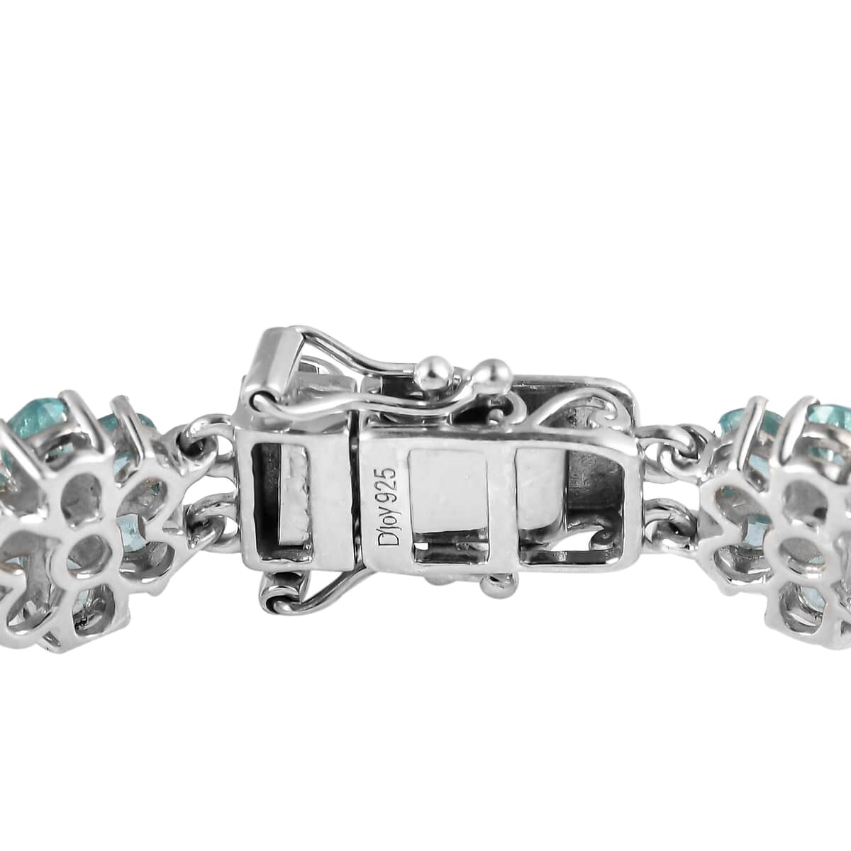 Madagascar Paraiba Apatite Floral Bracelet in Platinum Over Sterling Silver (7.25 In) 25.35 ctw image number 3