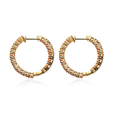 Premium Viceroy Spessartine Garnet Inside Out Hoop Earrings in Vermeil Yellow Gold Over Sterling Silver 5.50 ctw