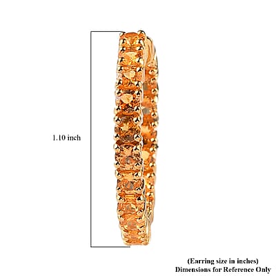 Premium Viceroy Spessartine Garnet Inside Out Hoop Earrings in Vermeil Yellow Gold Over Sterling Silver 5.50 ctw