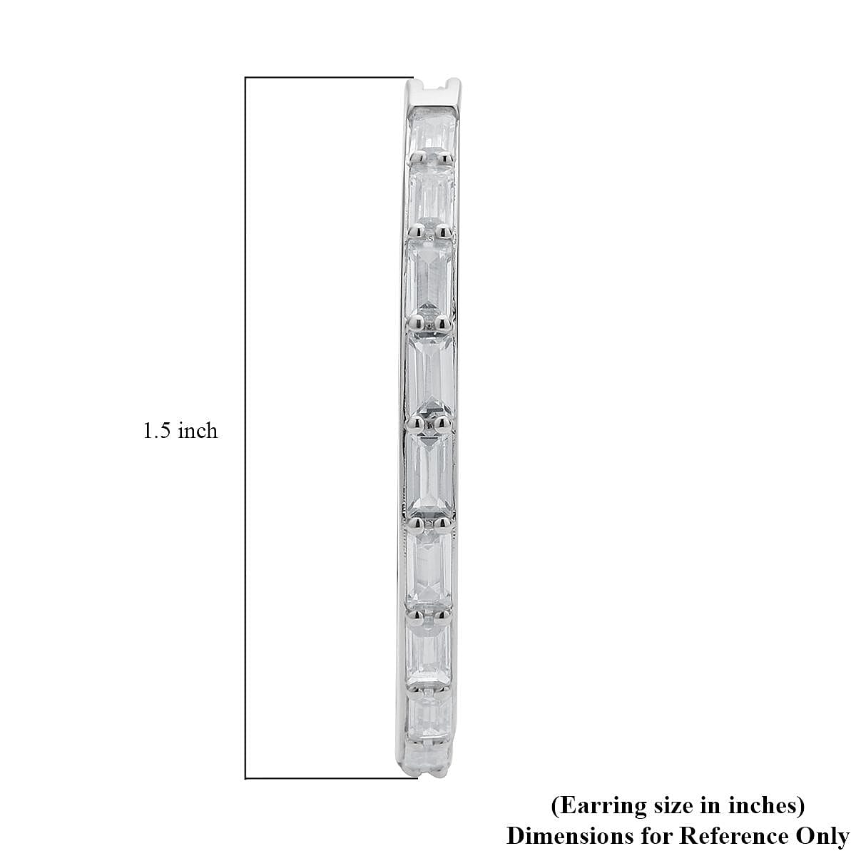 Simulated Diamond Hoop Earrings in Silvertone 11.00 ctw