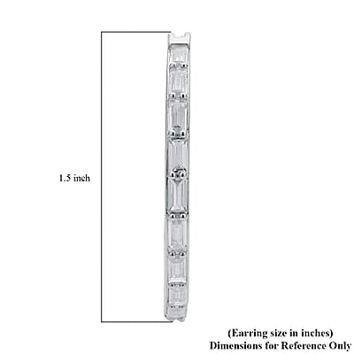 Simulated Diamond Hoop Earrings in Silvertone 11.00 ctw