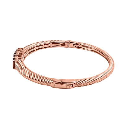Karis Orissa Rhodolite Garnet Bangle Bracelet in 18K RG Plated (7.25 In) 3.35 ctw