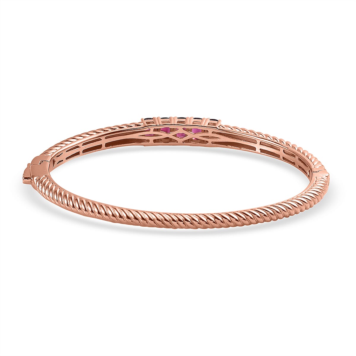 Karis Orissa Rhodolite Garnet Bangle Bracelet in 18K RG Plated (7.25 In) 3.35 ctw image number 4