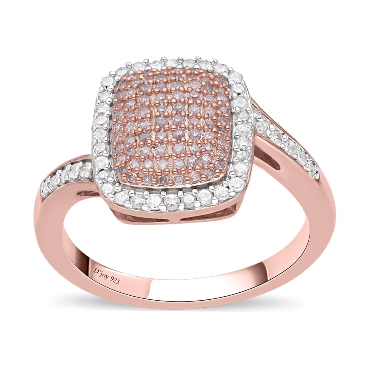 Natural Pink and White Diamond Ring in Vermeil Rose Gold Over Sterling Silver 0.50 ctw image number 0