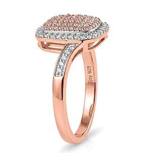 Natural Pink and White Diamond 0.50 ctw Enduring Blush Ring in 18K Vermeil Rose Gold Over Sterling Silver (Size 10.0)