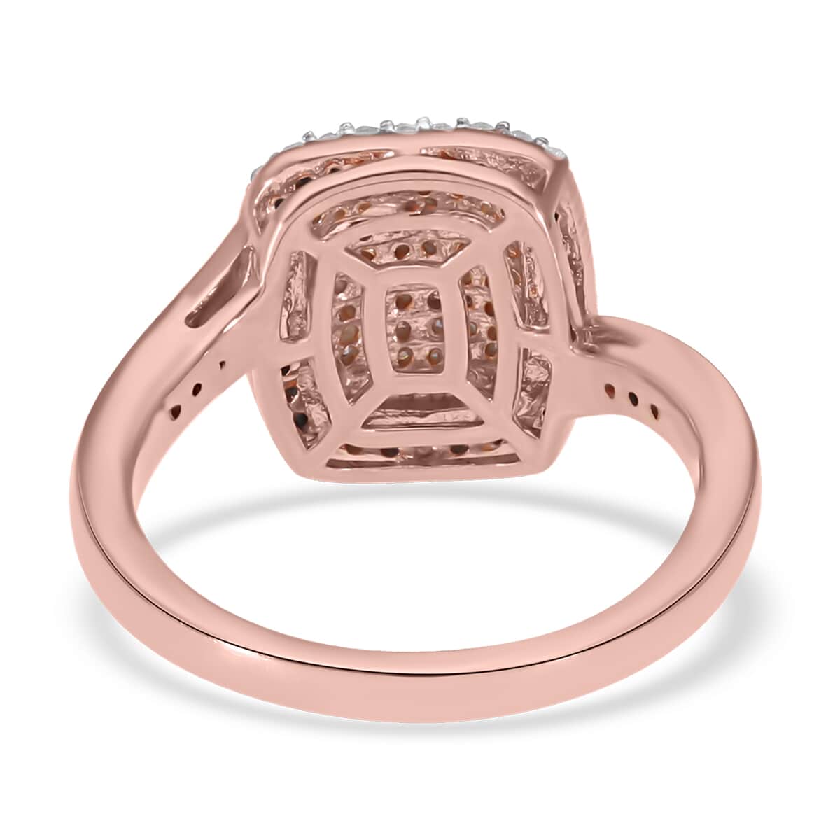 Natural Pink and White Diamond Ring in Vermeil Rose Gold Over Sterling Silver 0.50 ctw image number 4