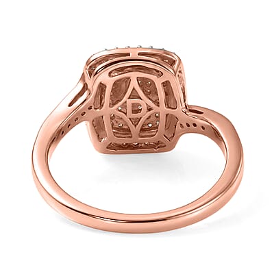 Natural Pink and White Diamond 0.50 ctw Enduring Blush Ring in 18K Vermeil Rose Gold Over Sterling Silver (Size 6.0)