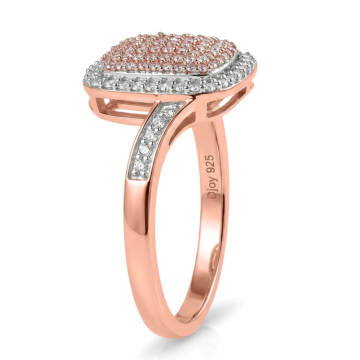 Natural Pink and White Diamond 0.50 ctw Enduring Blush Ring in 18K Vermeil Rose Gold Over Sterling Silver (Size 8.0) image number 3