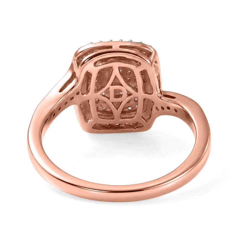 Natural Pink and White Diamond 0.50 ctw Enduring Blush Ring in 18K Vermeil Rose Gold Over Sterling Silver (Size 8.0)