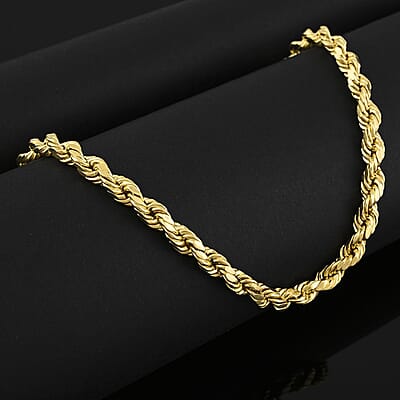Ankur Treasure Chest 10K Yellow Gold 5mm Quint Rope Chain Necklace 24 Inches 12 Grams