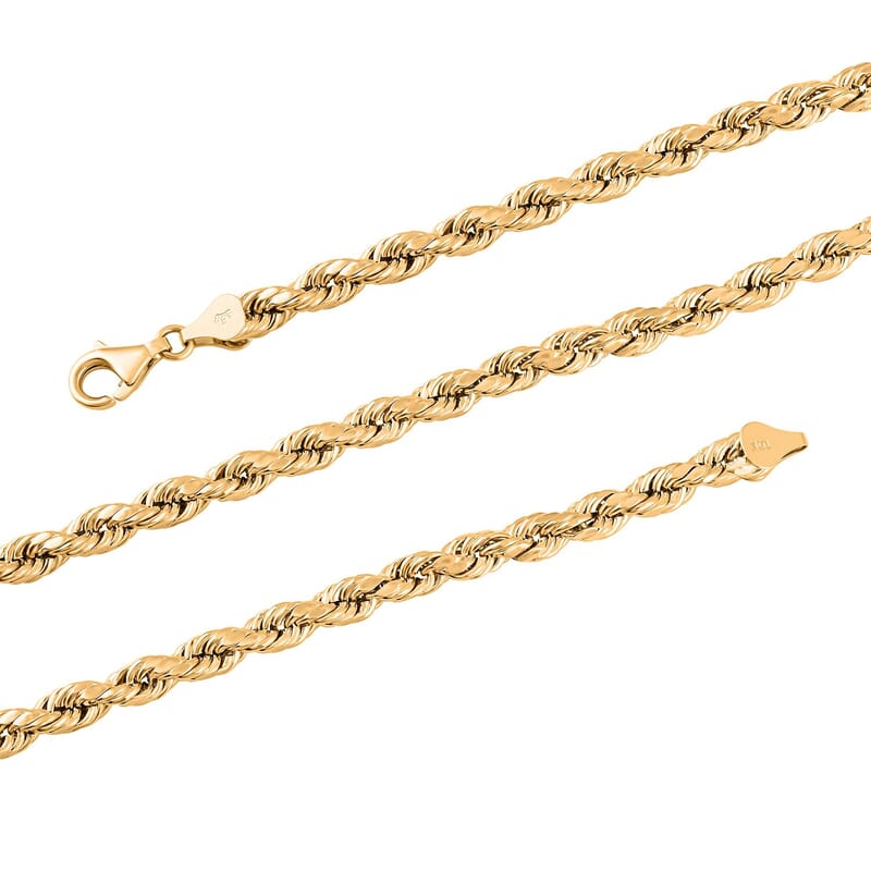Ankur Treasure Chest 10K Yellow Gold 5mm Quint Rope Chain Necklace 24 Inches 12 Grams