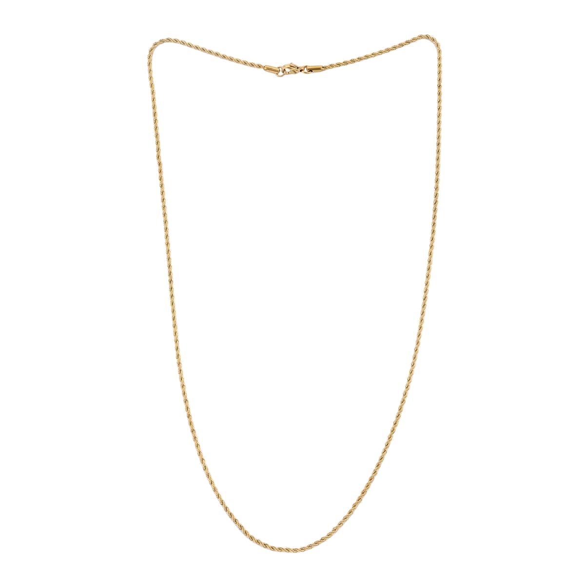 New York Closeout 10K Yellow Gold 5.5mm Laser Rope Necklace 20 Inches 12 Grams image number 1