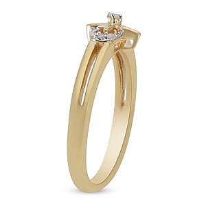 White Diamond Ring in 14K YG Over Sterling Silver (Size 8.0)