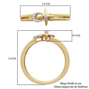White Diamond Ring in 14K YG Over Sterling Silver (Size 8.0)