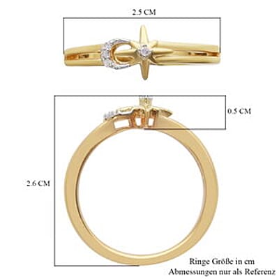 White Diamond Ring in 14K YG Over Sterling Silver (Size 8.0)