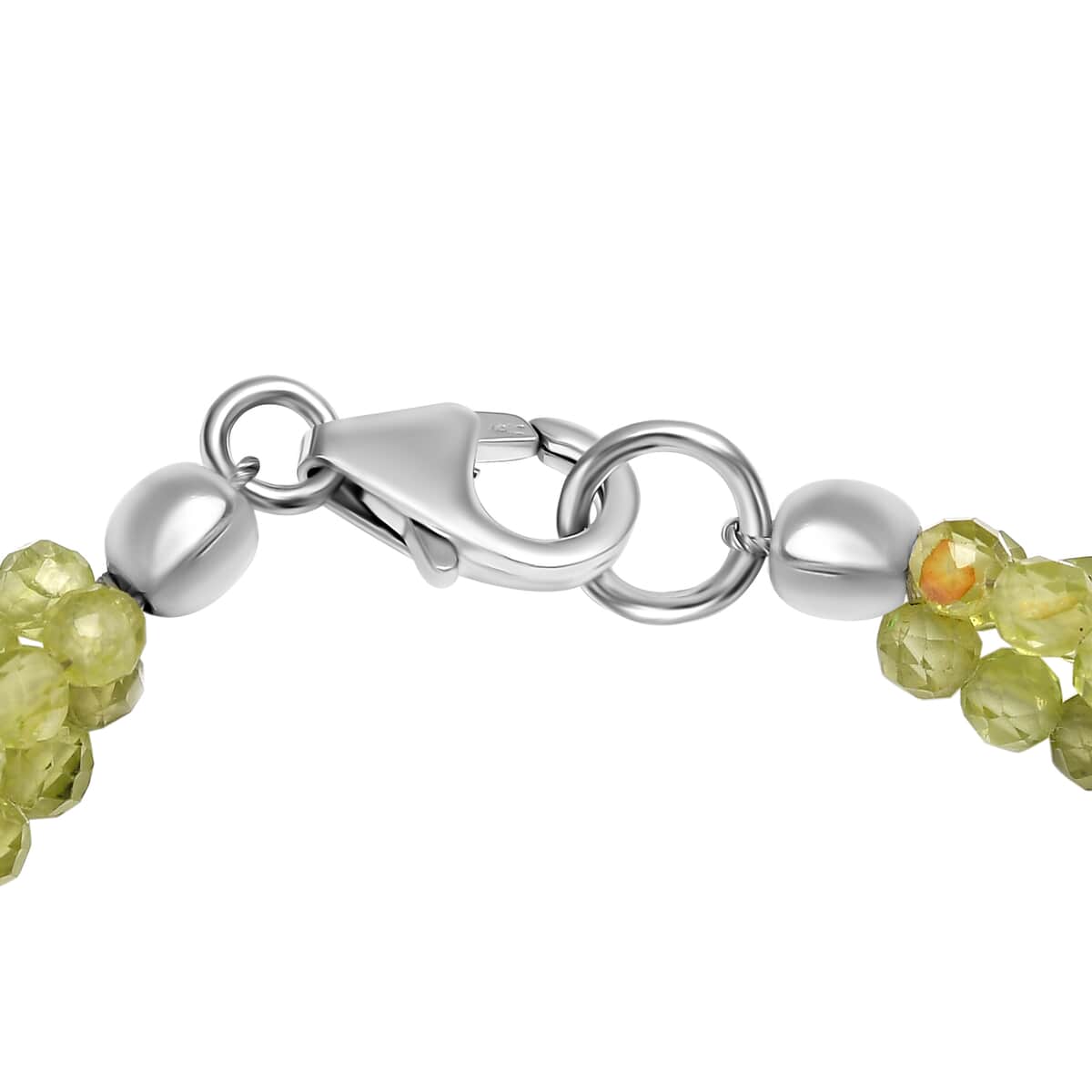 Peridot Beaded Bracelet in Rhodium Over Sterling Silver (7.25 In) 37.50 ctw image number 4