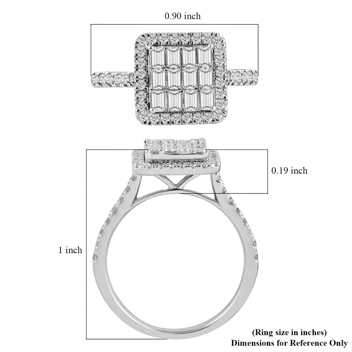Rhapsody E-F VS Diamond 1.00 ctw Ring, 950 Platinum Ring, Diamond Deco Cluster Ring, Diamond Jewelry 5 Grams (Size 9.0) image number 6