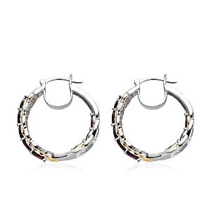 Pyrope Garnet Earrings in Vermeil Yellow Gold and Platinum Over Sterling Silver 6.40 ctw