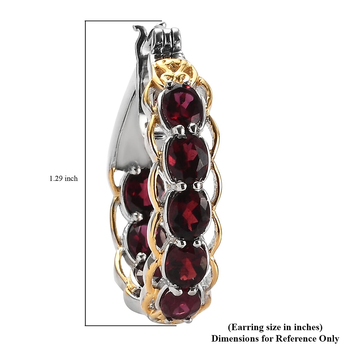 Pyrope Garnet Earrings in Vermeil Yellow Gold and Platinum Over Sterling Silver 6.40 ctw image number 4