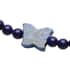 Lapis Lazuli Beaded Butterfly Necklace 18-20 Inches in Silvertone 258.00 ctw image number 2