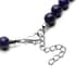 Lapis Lazuli Beaded Butterfly Necklace 18-20 Inches in Silvertone 258.00 ctw image number 4