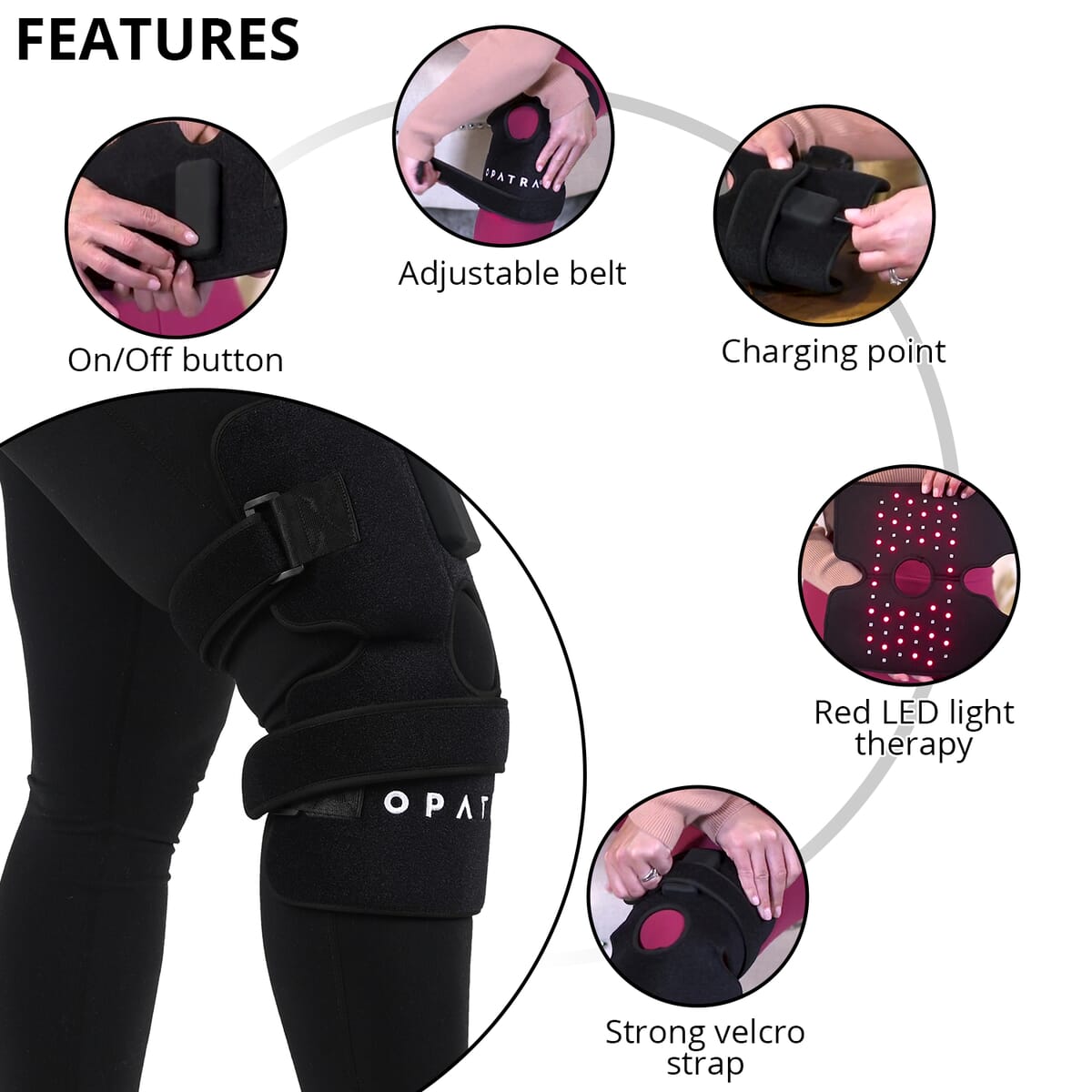Opatra Flexiled Wrap Infrared Pain Relief Device For Knee And Arm With Limited Lifetime Warranty image number 2