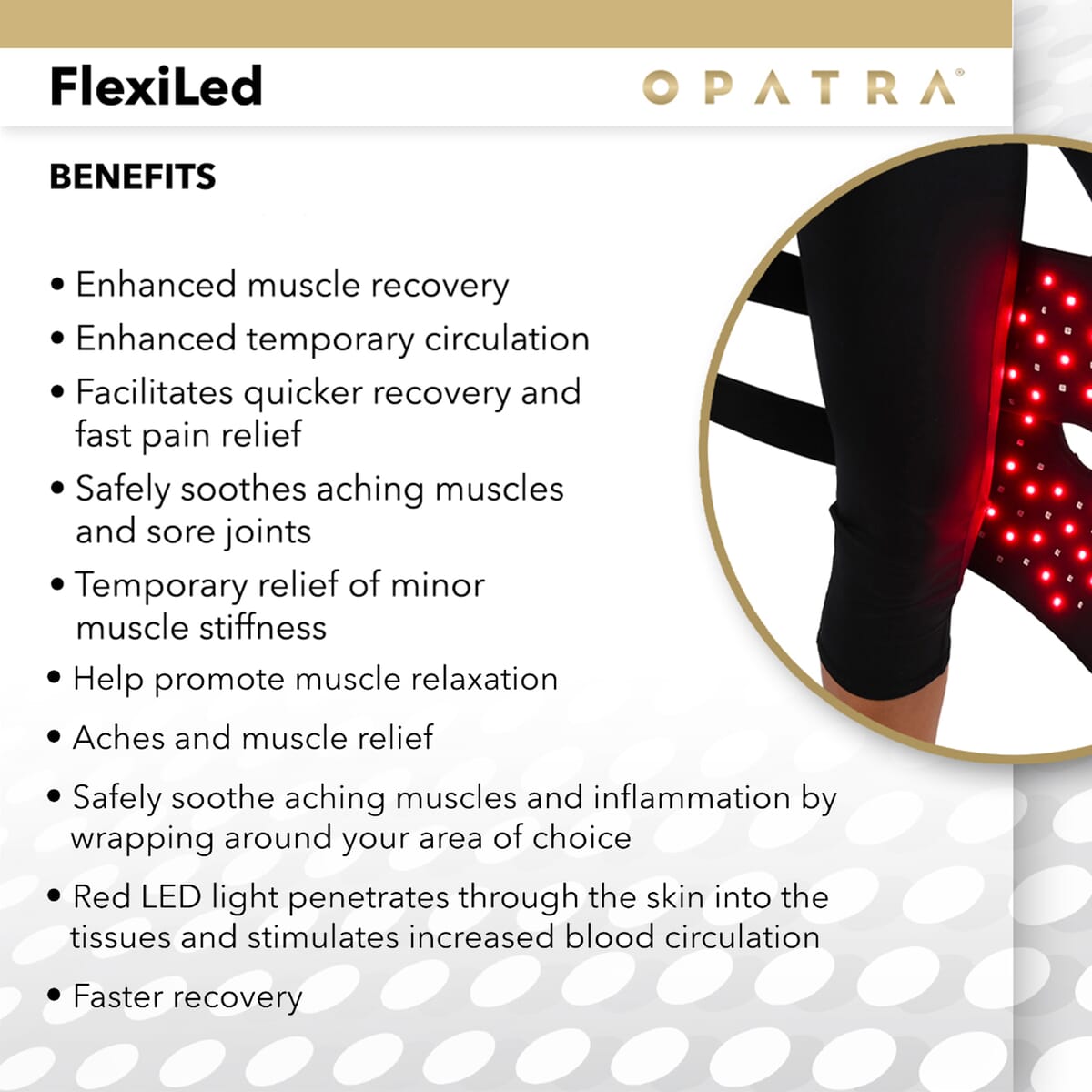 Opatra Flexiled Wrap Infrared Pain Relief Device For Knee And Arm With Limited Lifetime Warranty image number 3