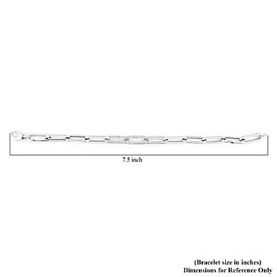 14K White Gold Diamond Paperclip Bracelet (7.50 In) 7.60 Grams 1.40 ctw