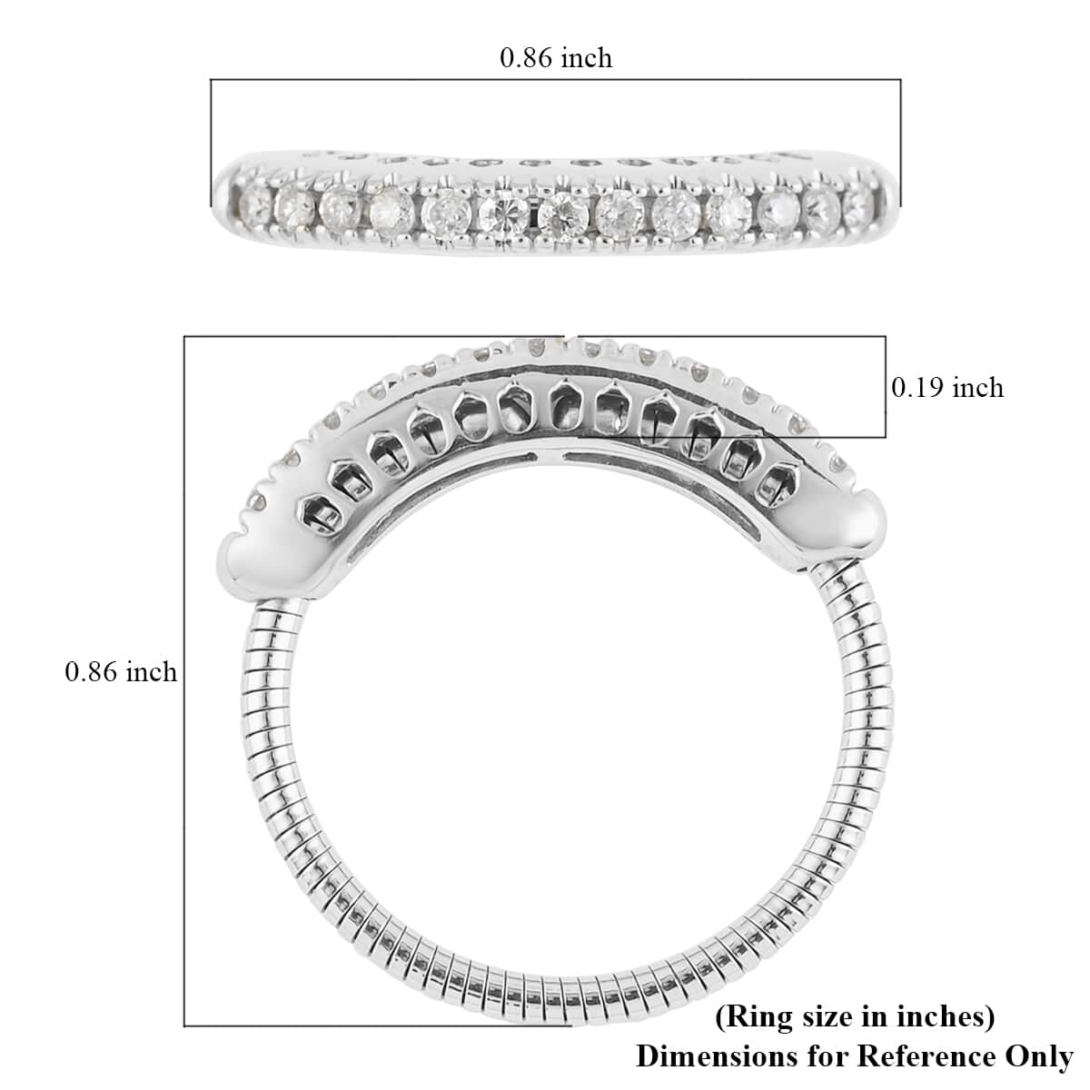 14K White Gold Diamond Line Ring (Size 6.5-8.5) 2.40 Grams 0.80 ctw image number 4