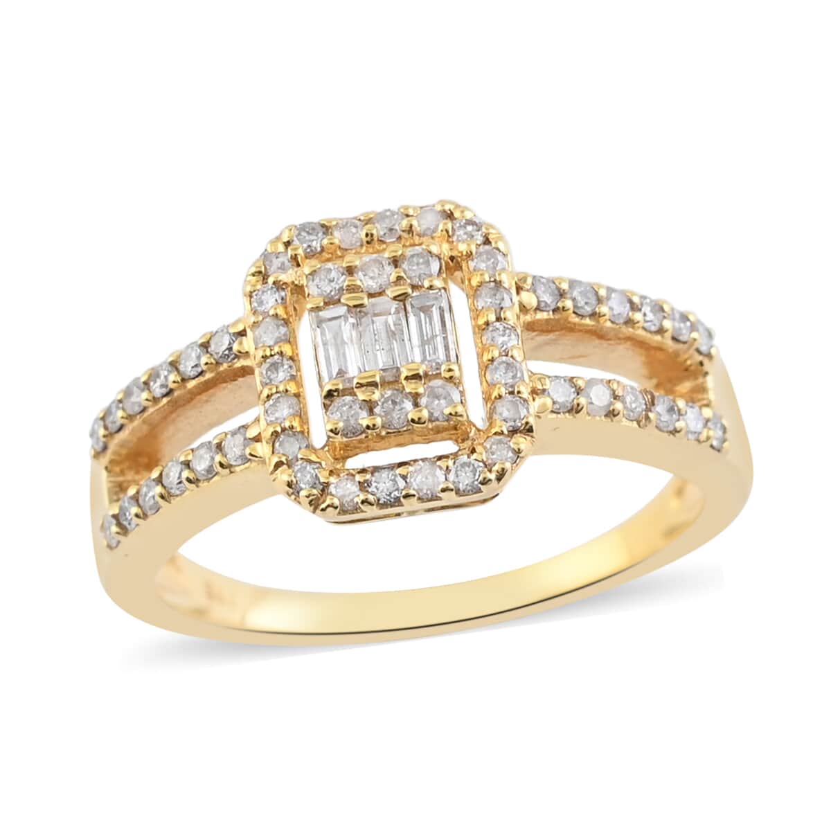 14K W Gold White Diamond Ring , Gold Wt. 3.9 g 0.46 ctw image number 0
