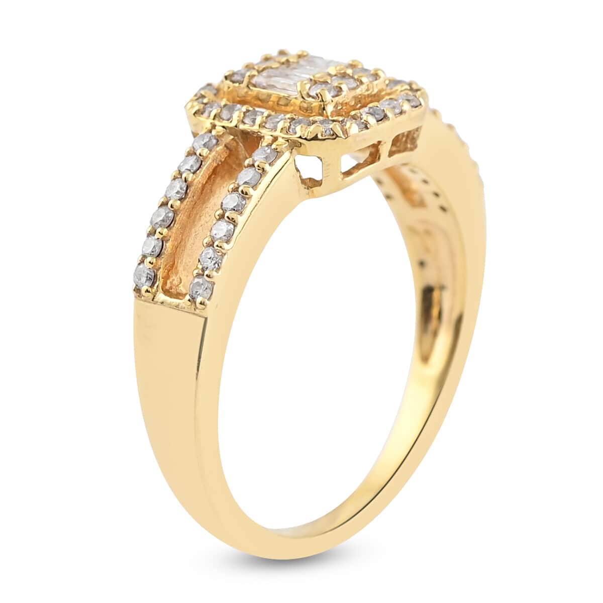 14K W Gold White Diamond Ring , Gold Wt. 3.9 g 0.46 ctw image number 3