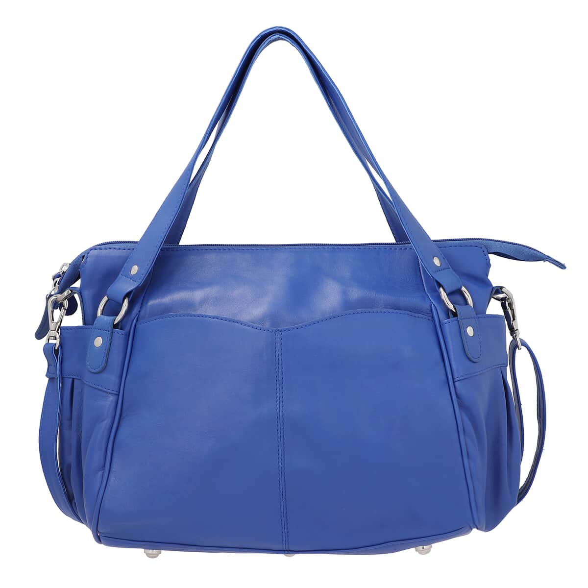 Blue Genuine Leather RFID Protected Bailey Bag image number 0