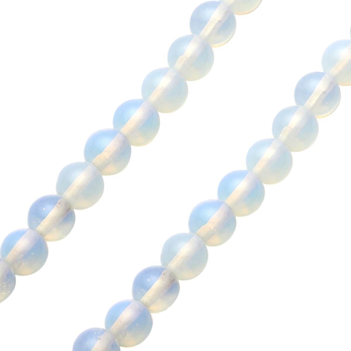 Opalite Beaded Butterfly Shape Necklace 18-20 Inches in Silvertone 199.50 ctw image number 3