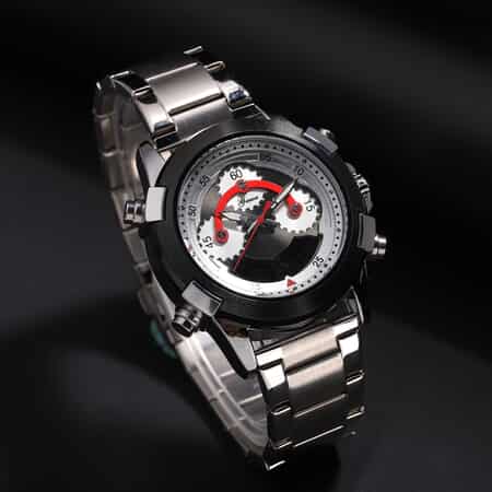 GENOA Japanese and Eletronic Movement Multi Functional Watch in Stainless Steel Strap image number 1