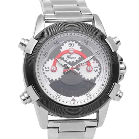 Genoa Japanese and Electronic Movement Multi Functional Watch in Stainless Steel Strap image number 3