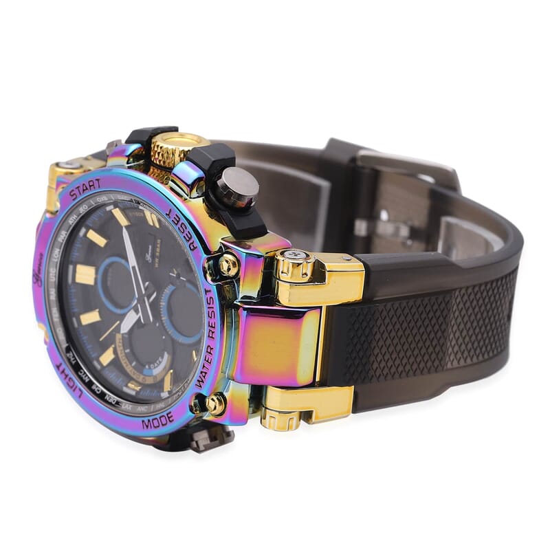 Genoa Japanese and Electronic Movement Watch, Multifunctional Key Watch with Black Silicone Strap, Casual Watch For Men, Best Everyday Luxury Watch, Analogue Watch