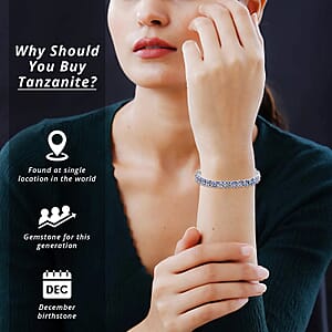 Karis Tanzanite Double Row Bracelet in Platinum Bond (6.50 In) 7.80 ctw