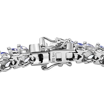 Karis Tanzanite Double Row Bracelet in Platinum Bond (6.50 In) 7.80 ctw