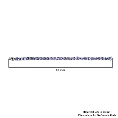Karis Tanzanite Double Row Bracelet in Platinum Bond (6.50 In) 7.80 ctw