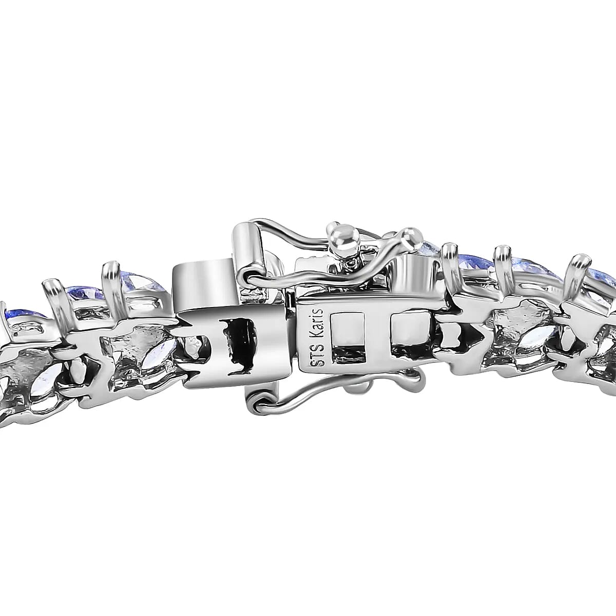 Karis Tanzanite Double Row Bracelet in Platinum Bond, Tennis Bracelet For Women, Birthday Gifts For Her (8.00 In) 9.80 ctw image number 5