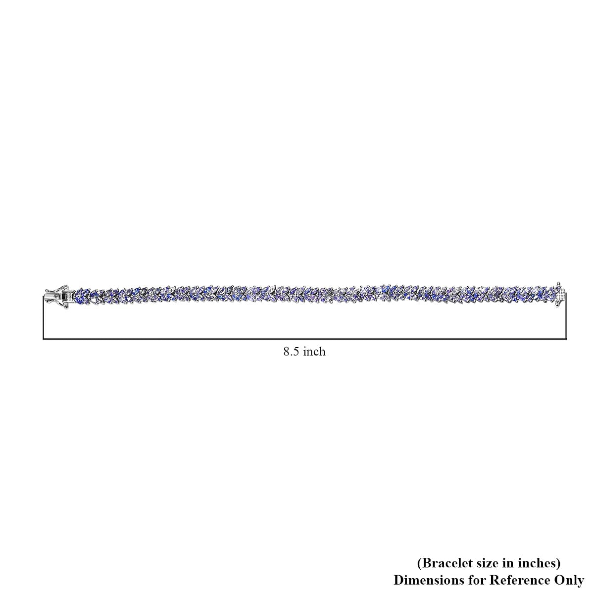 Karis Tanzanite Double Row Bracelet in Platinum Bond, Tennis Bracelet For Women, Birthday Gifts For Her (8.00 In) 9.80 ctw image number 6