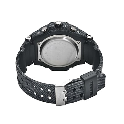Genoa Japanese and Electronic Movement Multi Functional Sport Watch with Black Strap (6.50-8.50Inches) (52mm)