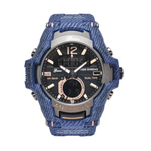 Genoa Japanese and Electronic Movement Multi Functional Sport Watch with Blue Strap (6.50-8.50Inches) (52mm)