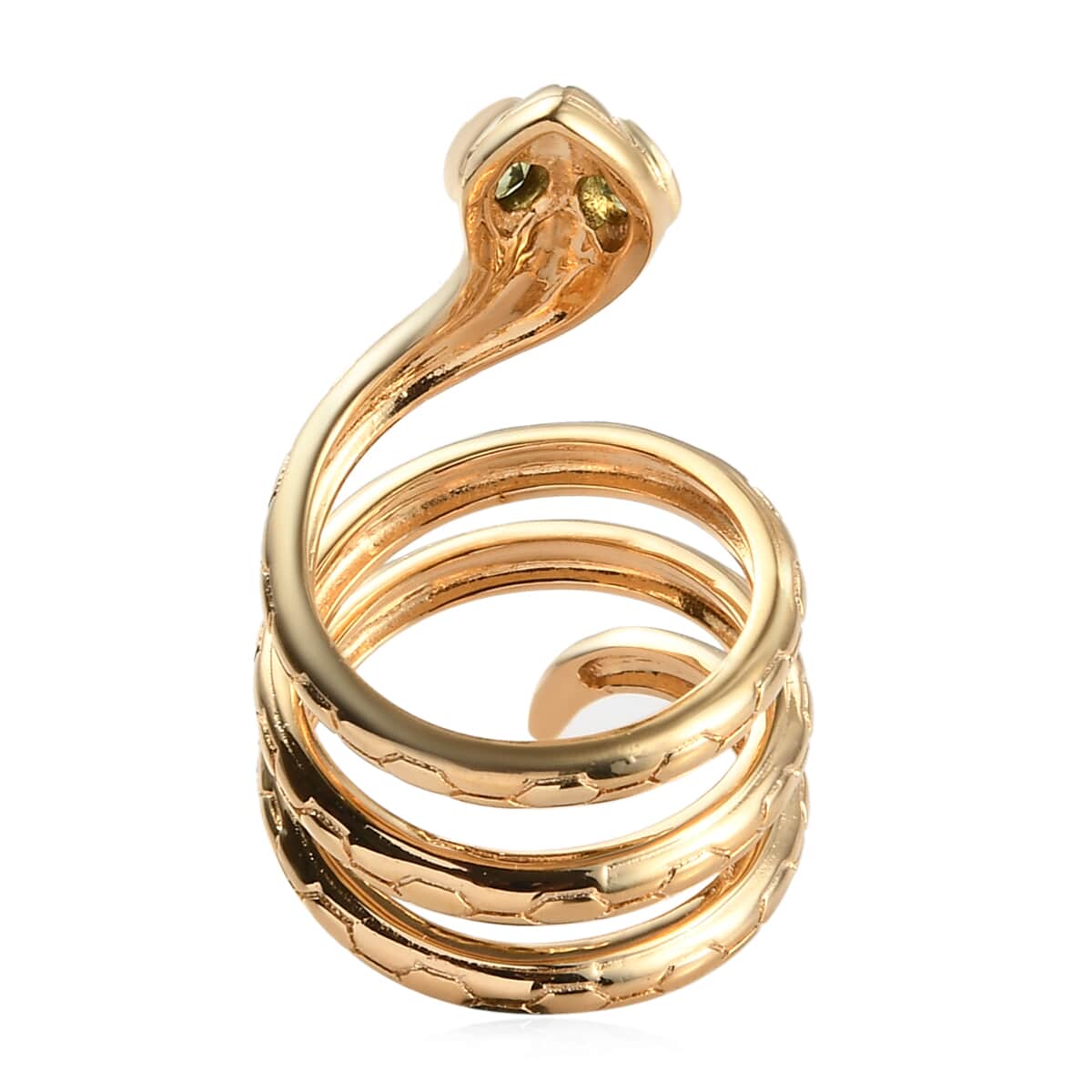 Karis Peridot Everlasting Love Entwined Snake Ring in 18K YG Plated (Size 6.0) 7.15 Grams 0.35 ctw image number 4