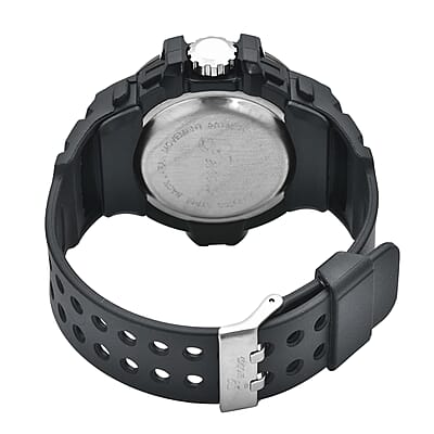 Genoa Miyota Japanese and Electronic Movement Multi Functional Watch with Black Strap (44.70mm) (7.5-9.0 Inch)