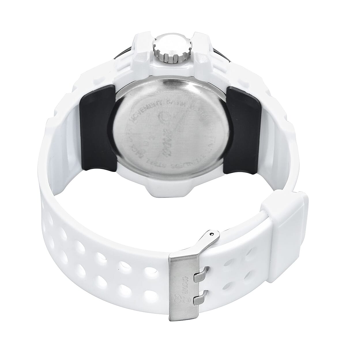 Genoa Miyota Japanese and Electronic Movement Multi Functional Watch with White Strap (44.70mm) (7.5-9.0 Inch) image number 5