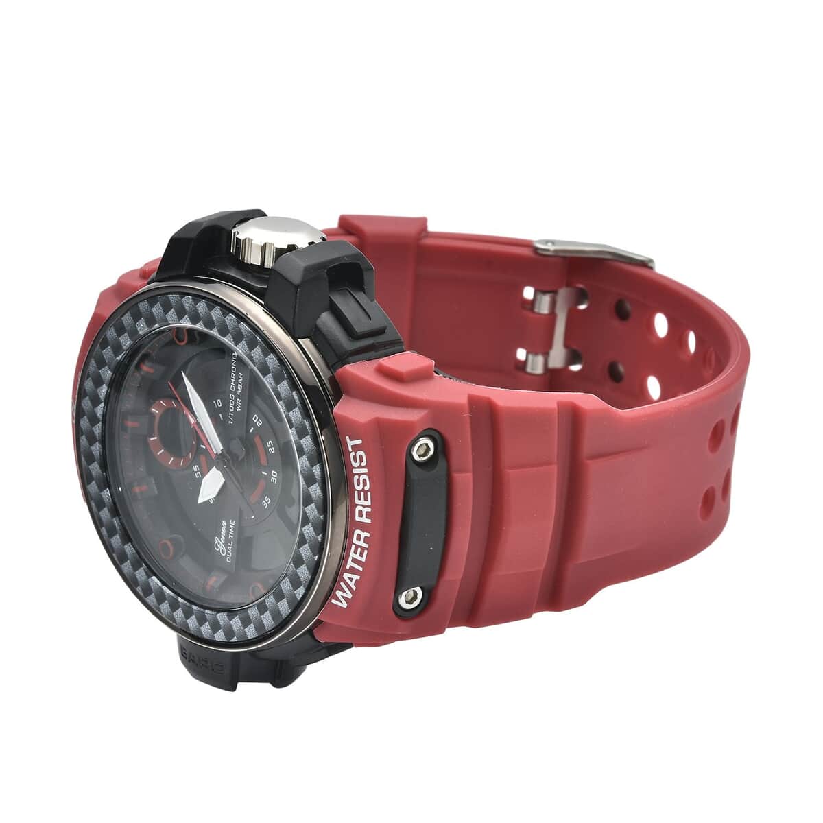 Genoa Miyota Japanese and Electronic Movement Multi Functional Watch with Red Strap (44.70mm) (7.5-9.0 Inch) image number 4