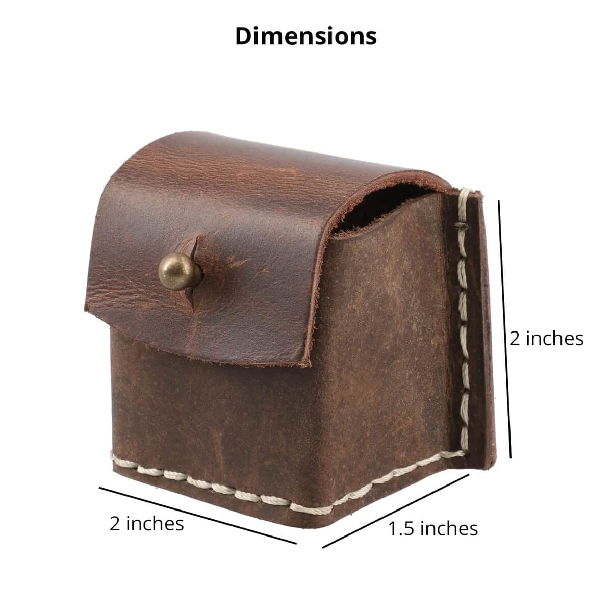 Oil Pullup Leather Ring Box with size 2*1.5*2 Inches  image number 3